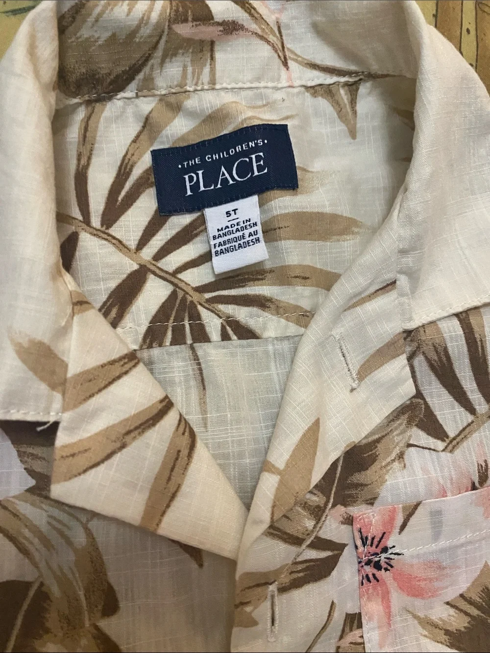 The Children's Place Cream Floral Hawaiian Shirt & Shorts Set